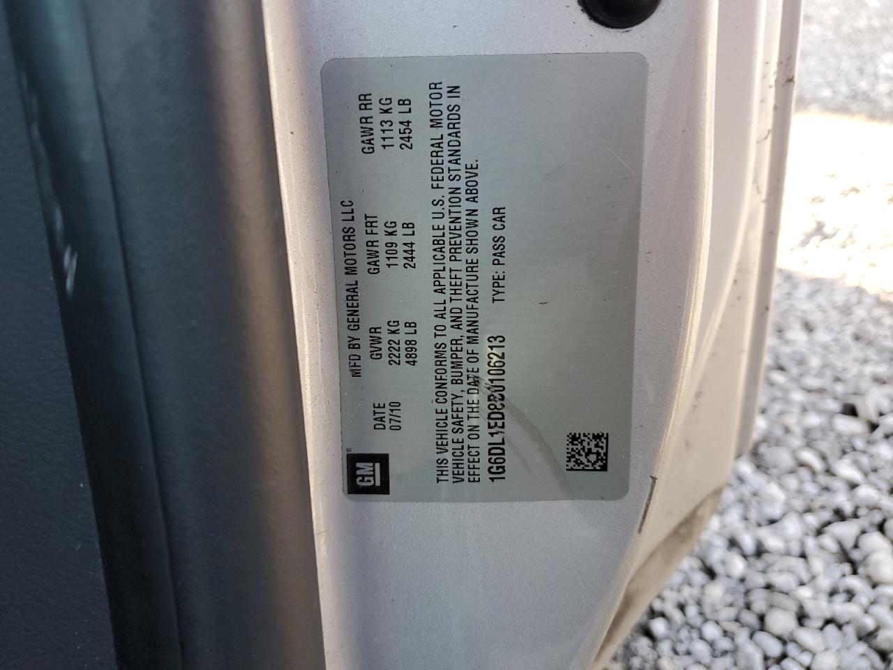 2011 Cadillac Cts Performance Collection VIN: 1G6DL1ED8B0106213 Lot: 91433985