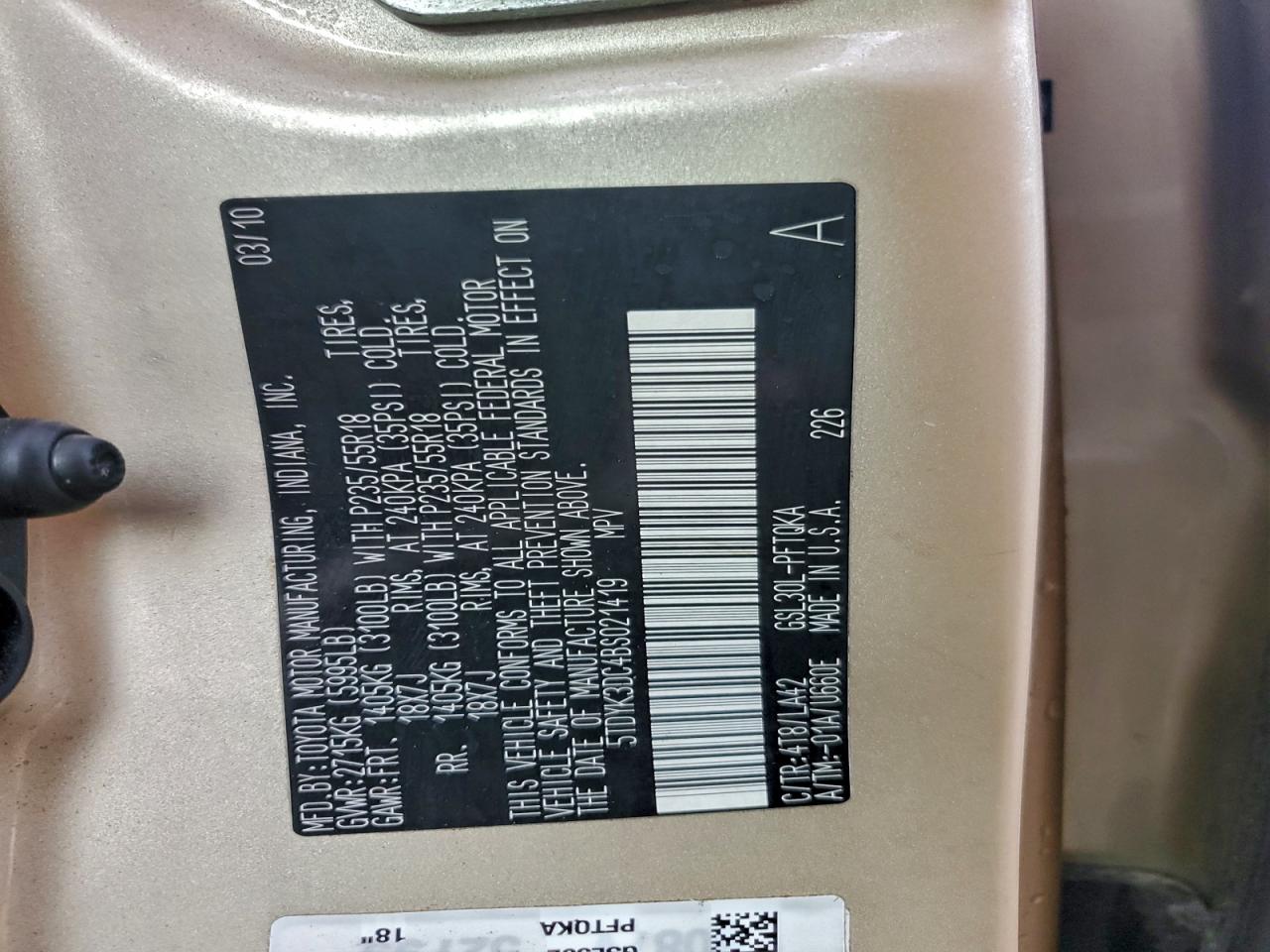 2011 Toyota Sienna Xle VIN: 5TDYK3DC4BS021419 Lot: 94089845