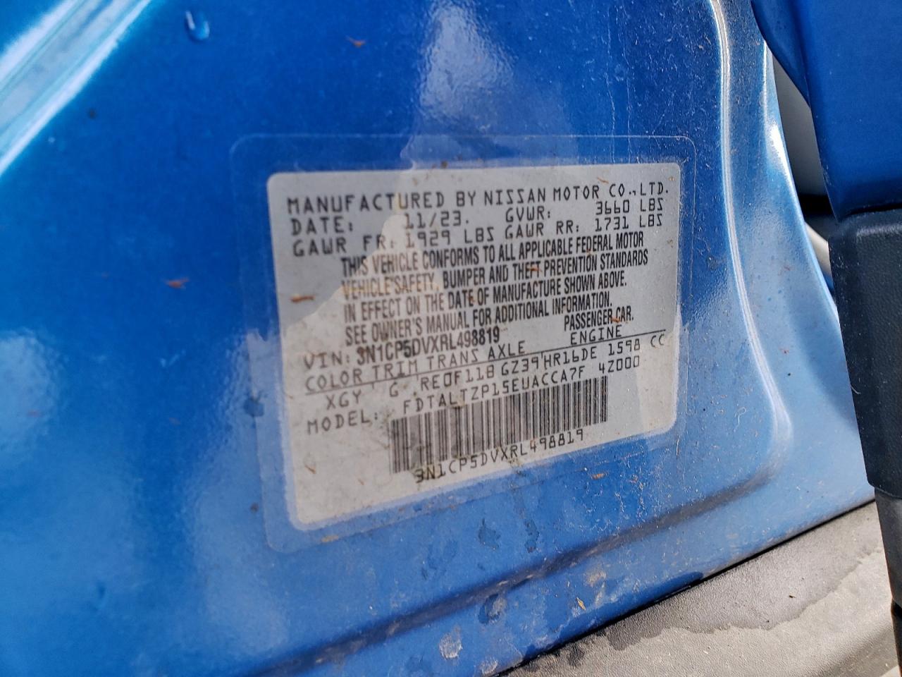 2024 Nissan Kicks Sr VIN: 3N1CP5DVXRL498819 Lot: 93754905