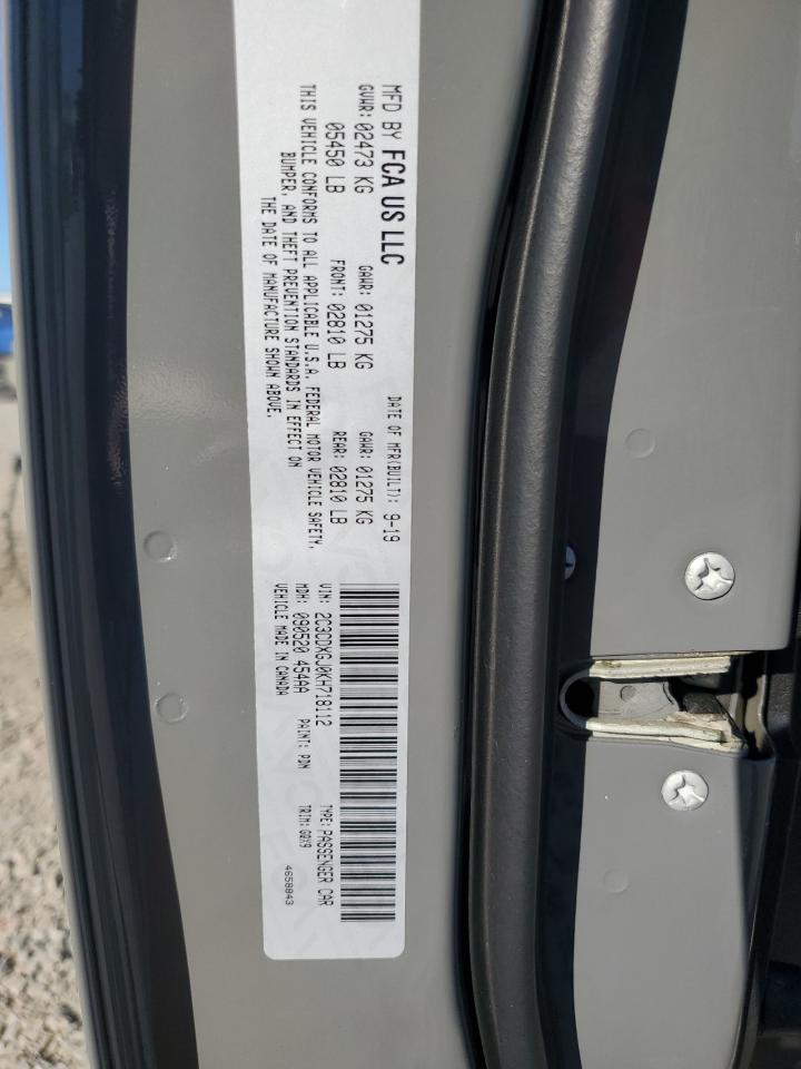 2019 Dodge Charger Scat Pack VIN: 2C3CDXGJ0KH718112 Lot: 93108655