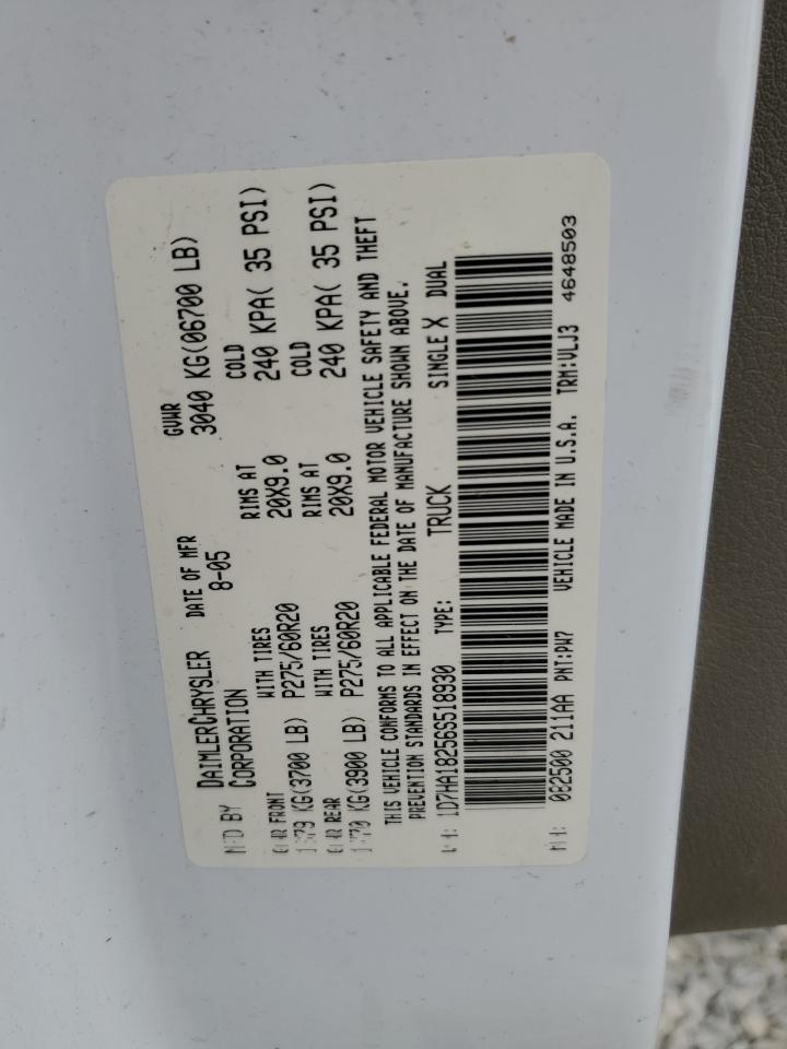 2006 Dodge Ram 1500 St VIN: 1D7HA18256S518930 Lot: 93861425