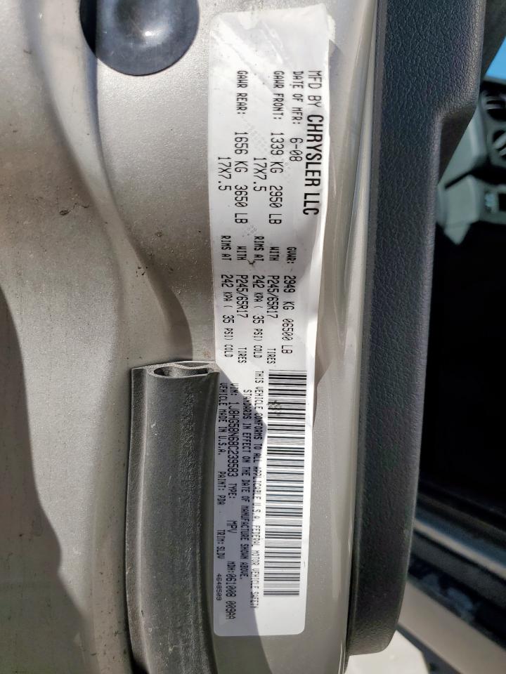 2008 Jeep Commander Limited VIN: 1J8HG58N68C239583 Lot: 91465295