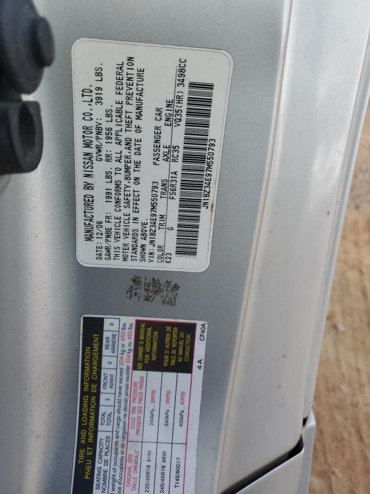 2007 Nissan 350Z Coupe VIN: JN1BZ34E97M550793 Lot: 91798485