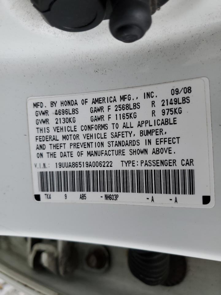 2009 Acura Tl VIN: 19UUA86519A006222 Lot: 92426345