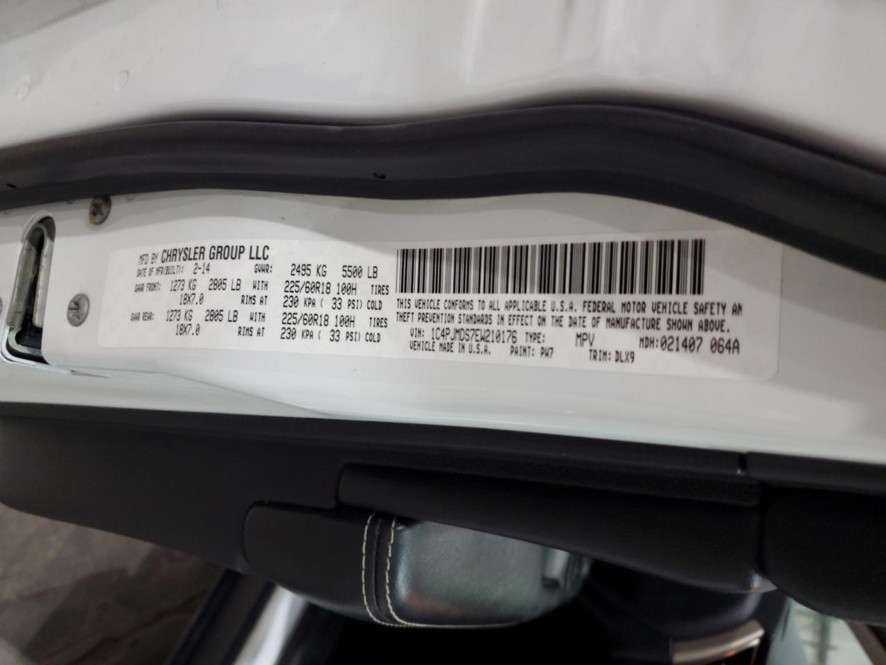 2014 Jeep Cherokee Limited VIN: 1C4PJMDS7EW210176 Lot: 92982525