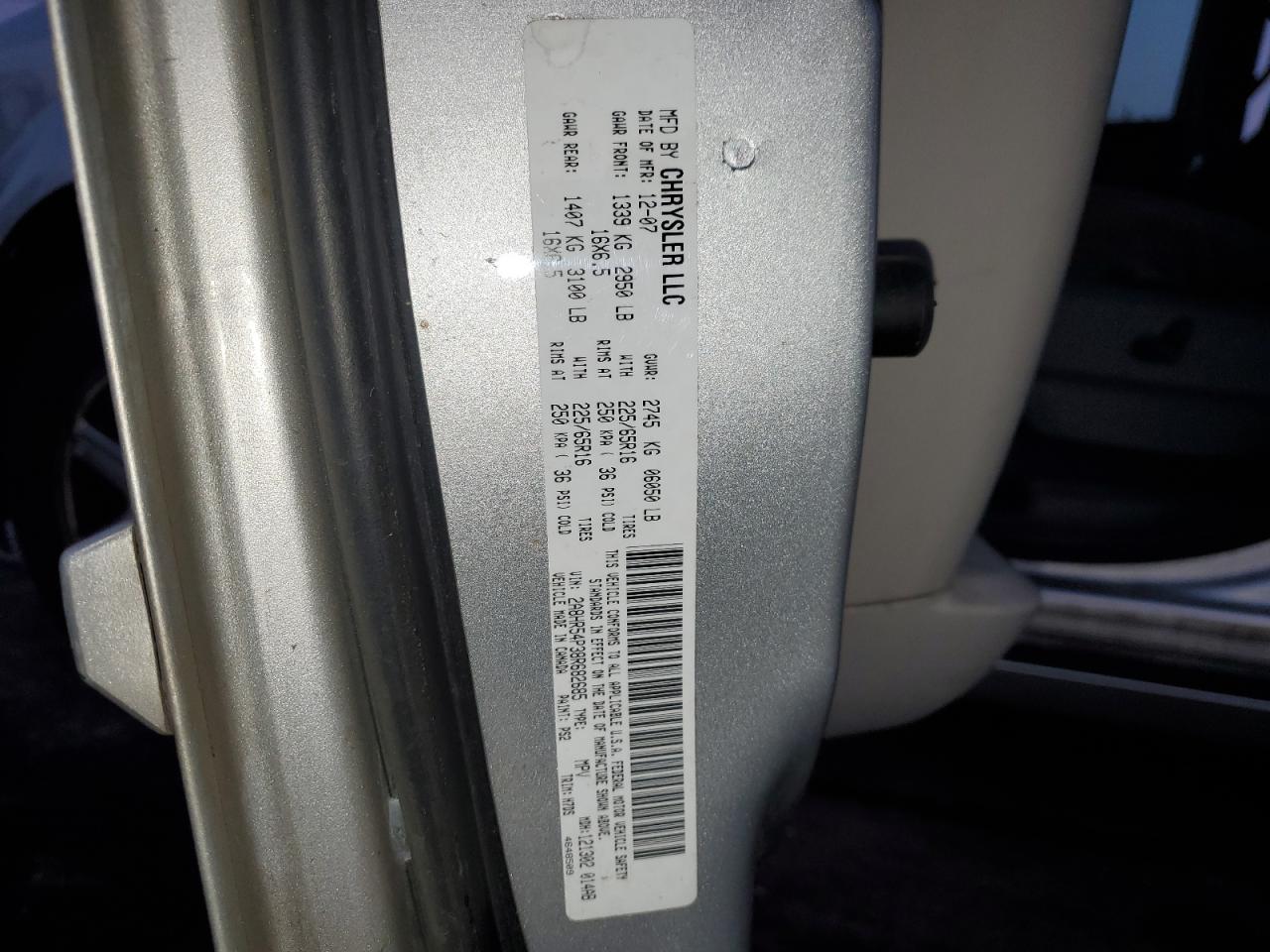 2008 Chrysler Town & Country Touring VIN: 2A8HR54P38R682685 Lot: 92346375