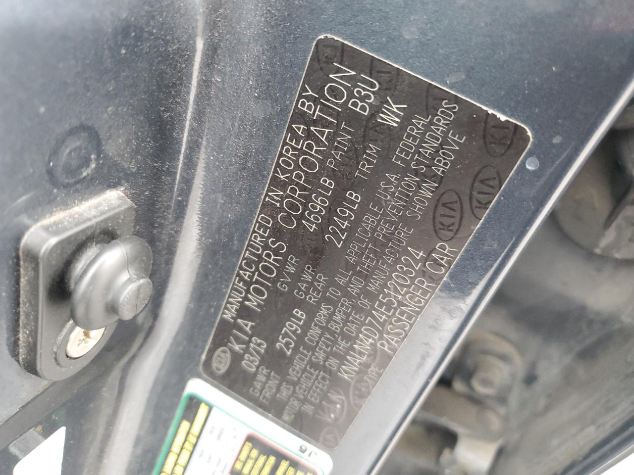 2014 Kia Cadenza Premium VIN: KNALN4D74E5120324 Lot: 93570685