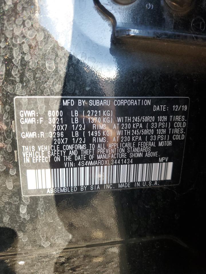 2020 Subaru Ascent Touring VIN: 4S4WMARDXL3441434 Lot: 91070015