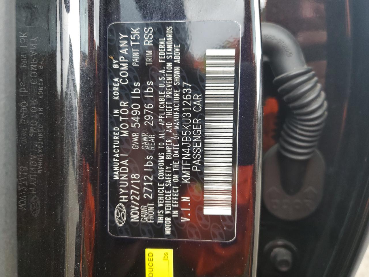 2019 Genesis G80 Base VIN: KMTFN4JB5KU312637 Lot: 91675285