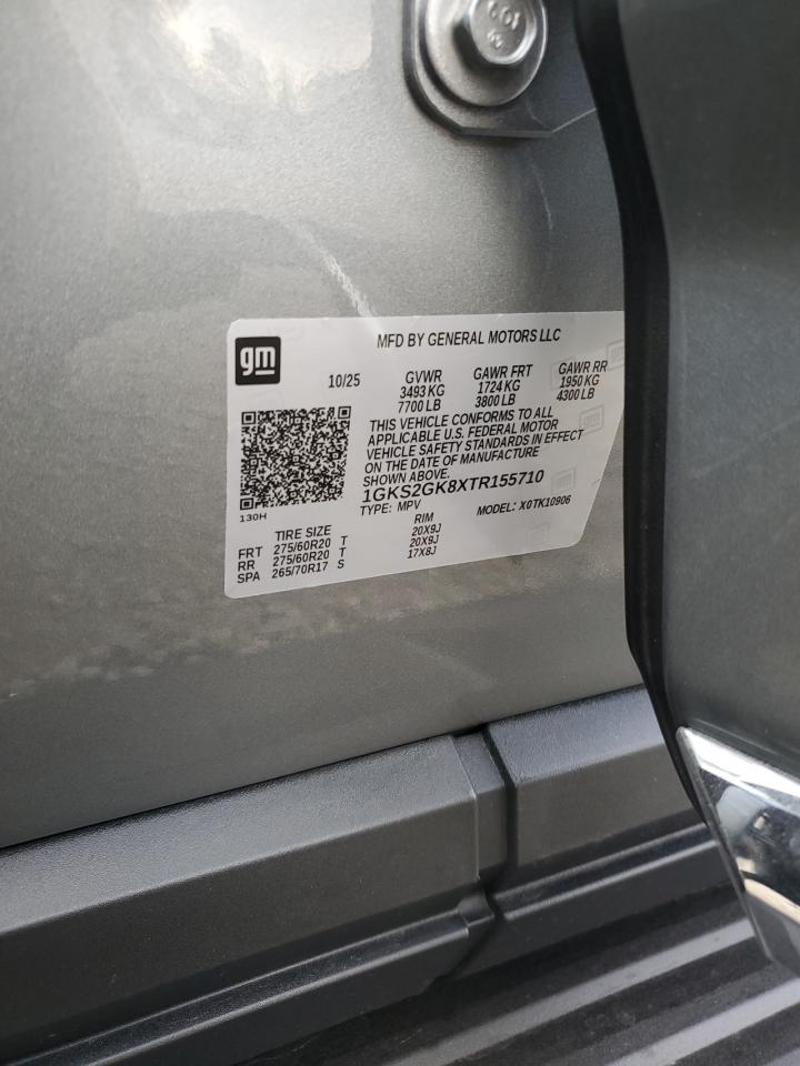 2026 GMC Yukon Xl Elevation VIN: 1GKS2GK8XTR155710 Lot: 93395765