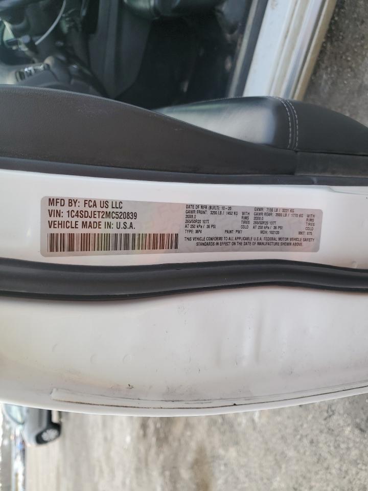 2021 Dodge Durango Citadel VIN: 1C4SDJET2MC520839 Lot: 91518625