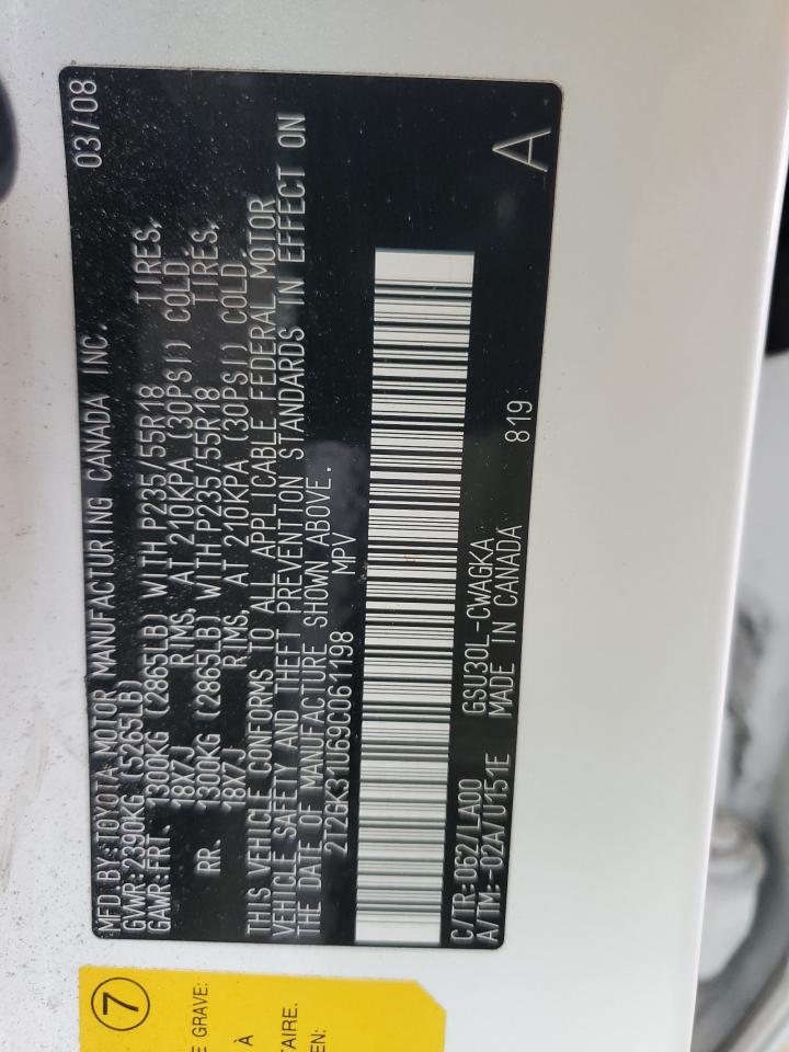 2009 Lexus Rx 350 VIN: 2T2GK31U69C061198 Lot: 92390125