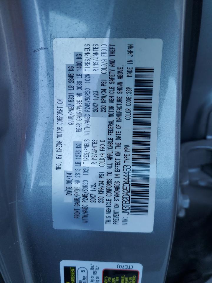 2014 Mazda Cx-9 Grand Touring VIN: JM3TB2DA2E0444453 Lot: 93807425