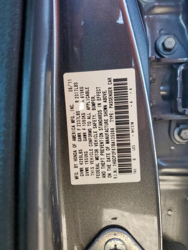 2011 Honda Accord Se VIN: 1HGCP2F67BA135698 Lot: 90653075