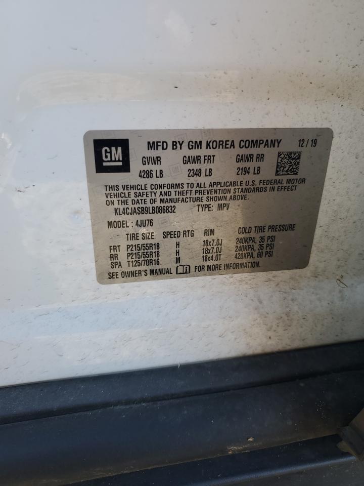 2020 Buick Encore Preferred VIN: KL4CJASB9LB086832 Lot: 92870635