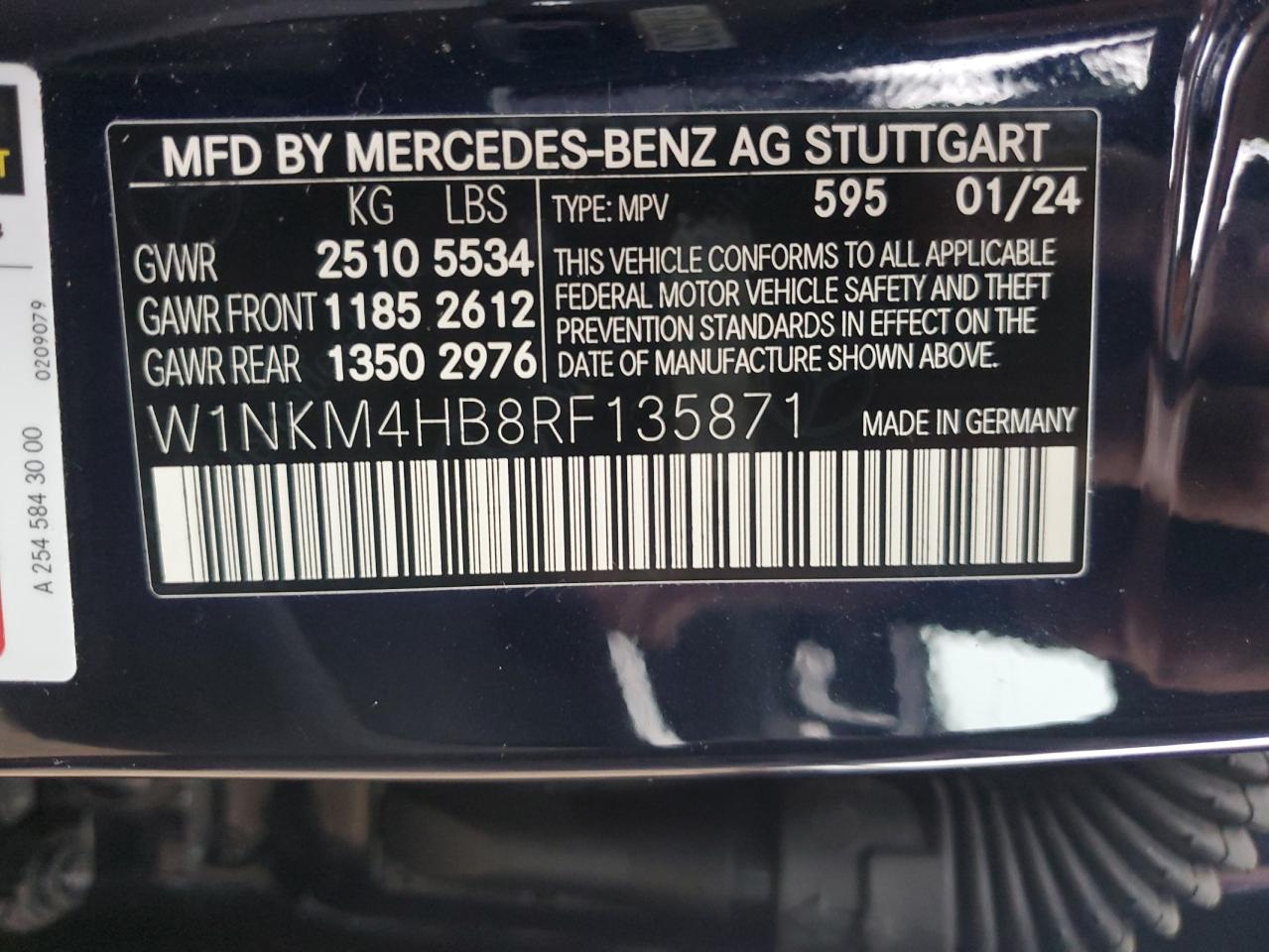 2024 Mercedes-Benz Glc 300 4Matic VIN: W1NKM4HB8RF135871 Lot: 93759685