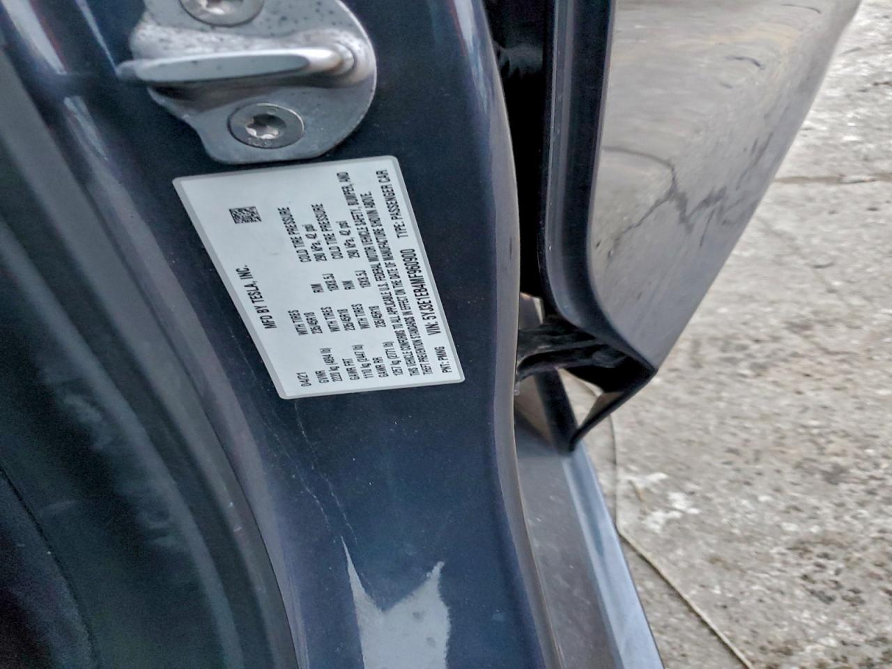 2021 Tesla Model 3 VIN: 5YJ3E1EB4MF960900 Lot: 91619355