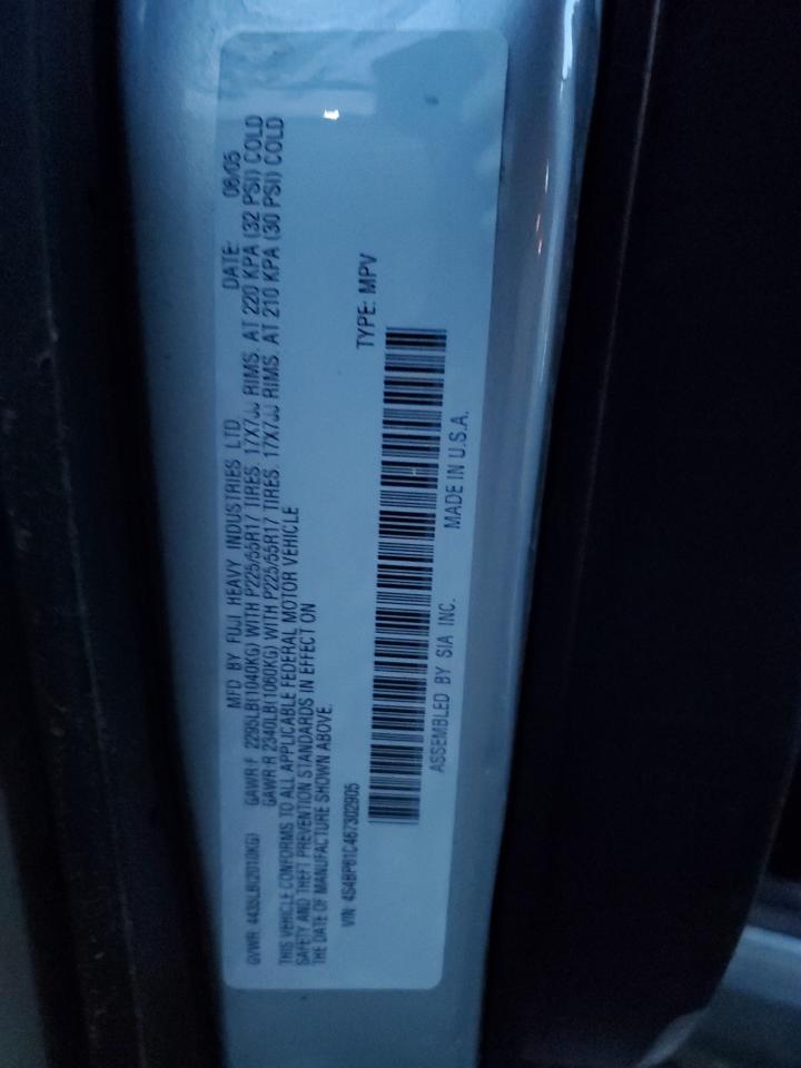 2006 Subaru Legacy Outback 2.5I VIN: 4S4BP61C467302905 Lot: 93651065