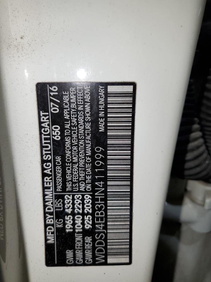 2017 Mercedes-Benz Cla 250 VIN: WDDSJ4EB3HN411999 Lot: 82590225