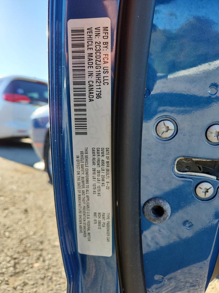 2022 Dodge Challenger Gt VIN: 2C3CDZJG1NH211796 Lot: 91513915