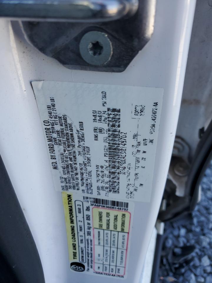 2013 Ford Fusion Titanium VIN: 3FA6P0K96DR148702 Lot: 91158825