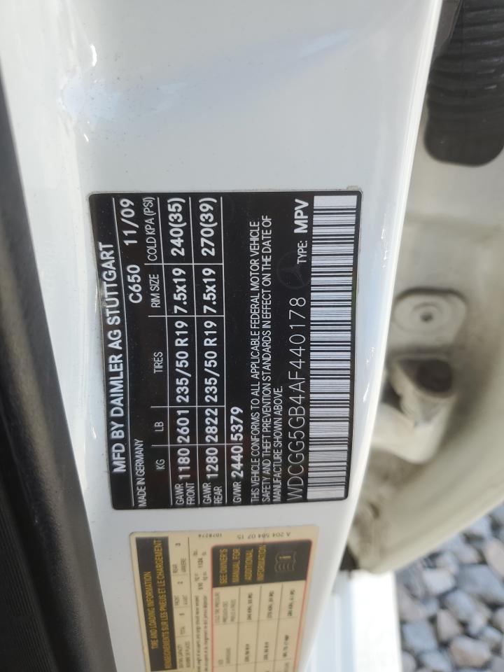 2010 Mercedes-Benz Glk 350 VIN: WDCGG5GB4AF440178 Lot: 92650955