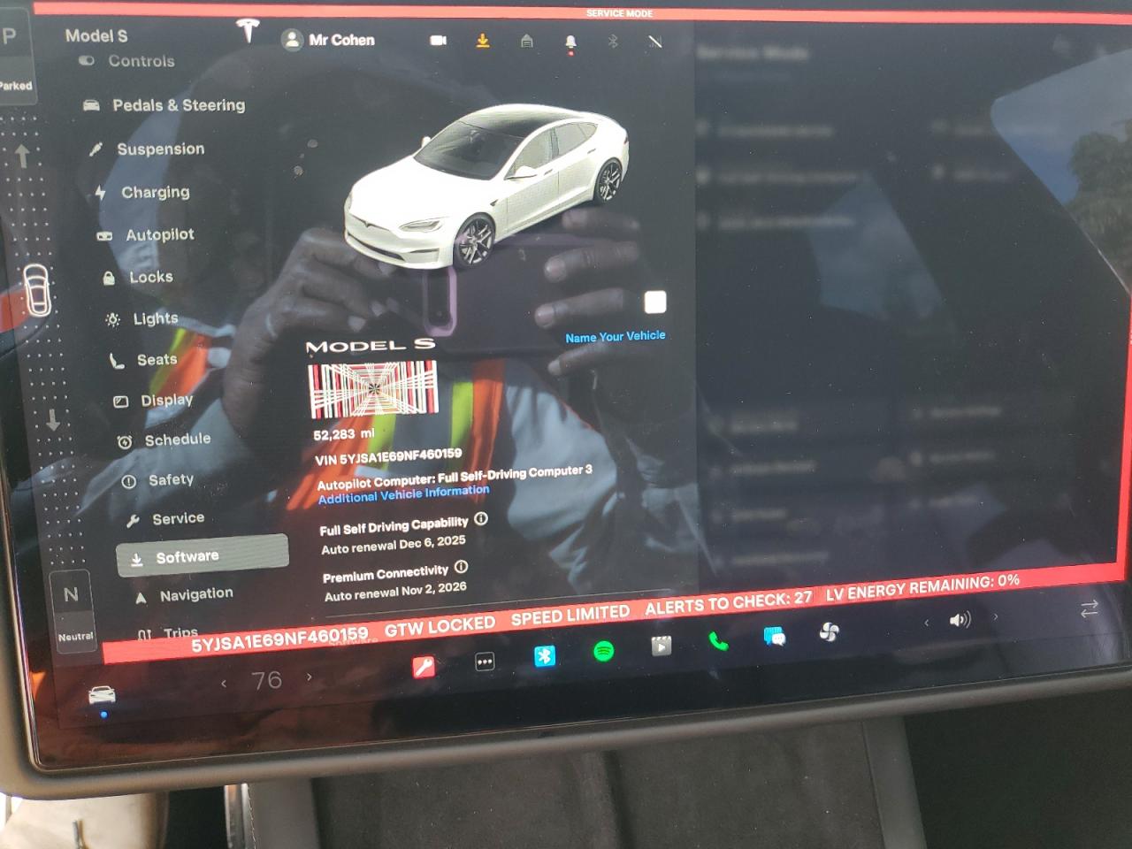 2022 Tesla Model S VIN: 5YJSA1E69NF460159 Lot: 93845185