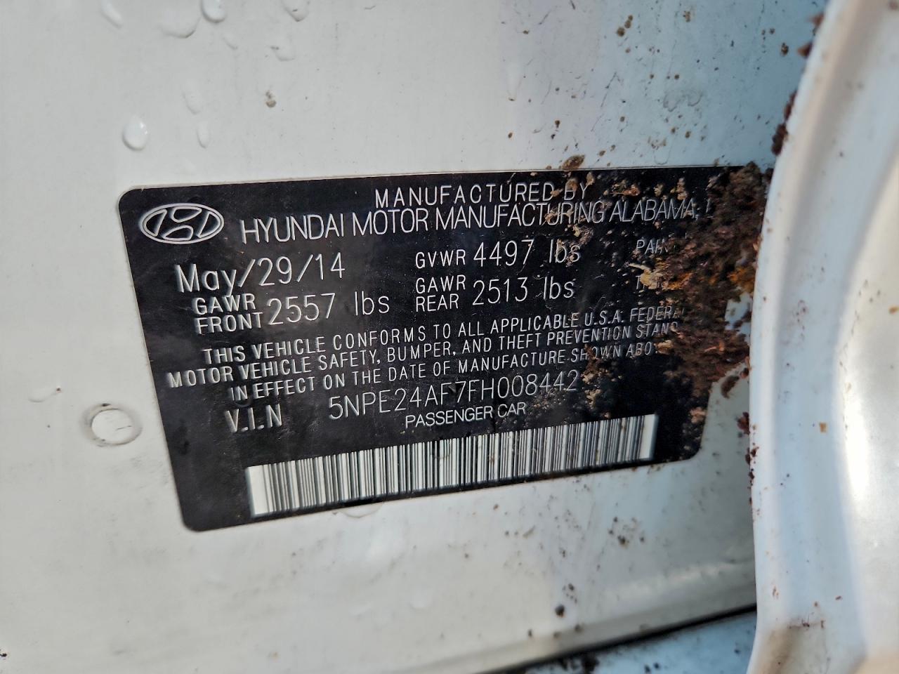 2015 Hyundai Sonata Se VIN: 5NPE24AF7FH008442 Lot: 94365525