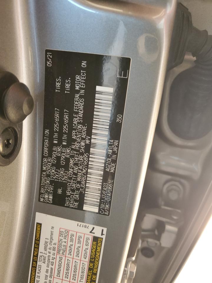 2021 Lexus Nx 300 Base VIN: JTJDARBZ7M2196895 Lot: 89934285