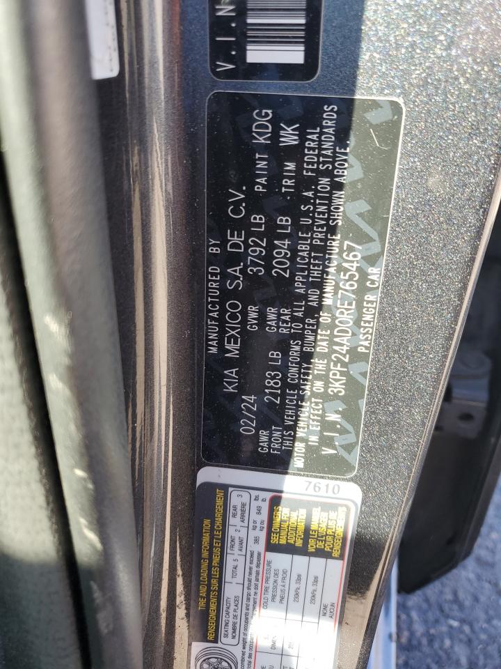 2024 Kia Forte Lx VIN: 3KPF24AD0RE765467 Lot: 91143435