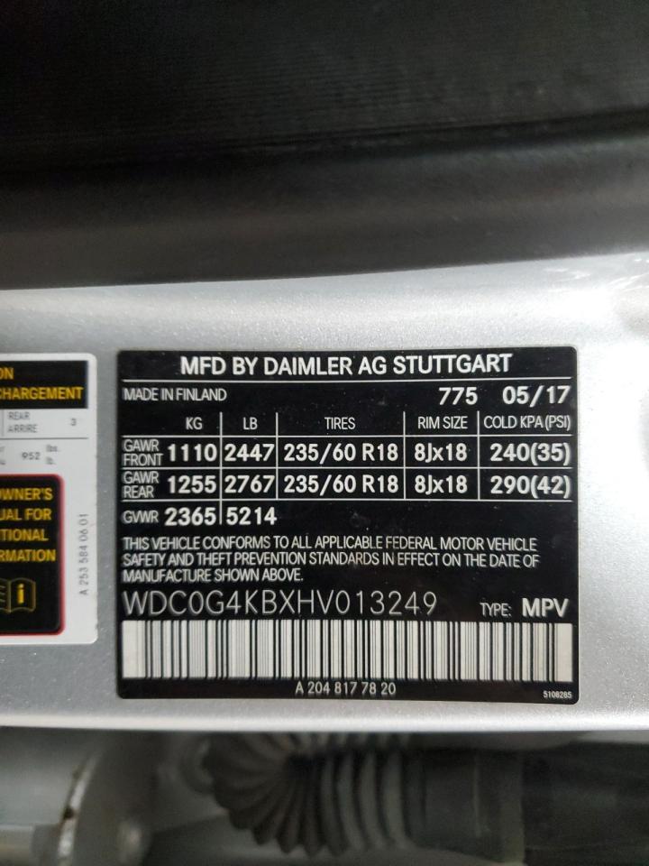 2017 Mercedes-Benz Glc 300 4Matic VIN: WDC0G4KBXHV013249 Lot: 93483085