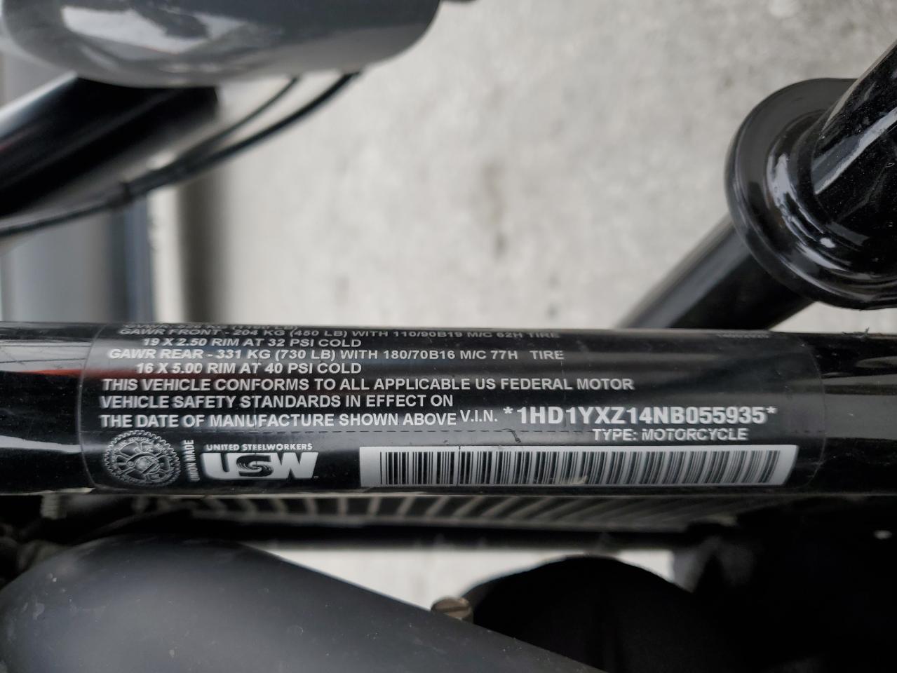 2022 Harley-Davidson Fxlrst VIN: 1HD1YXZ14NB055935 Lot: 92309705