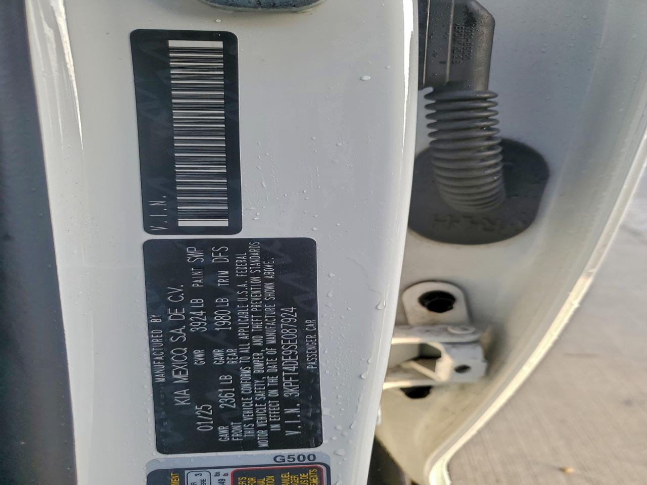 2025 Kia K4 Lx VIN: 3KPFT4DE9SE087924 Lot: 93949225