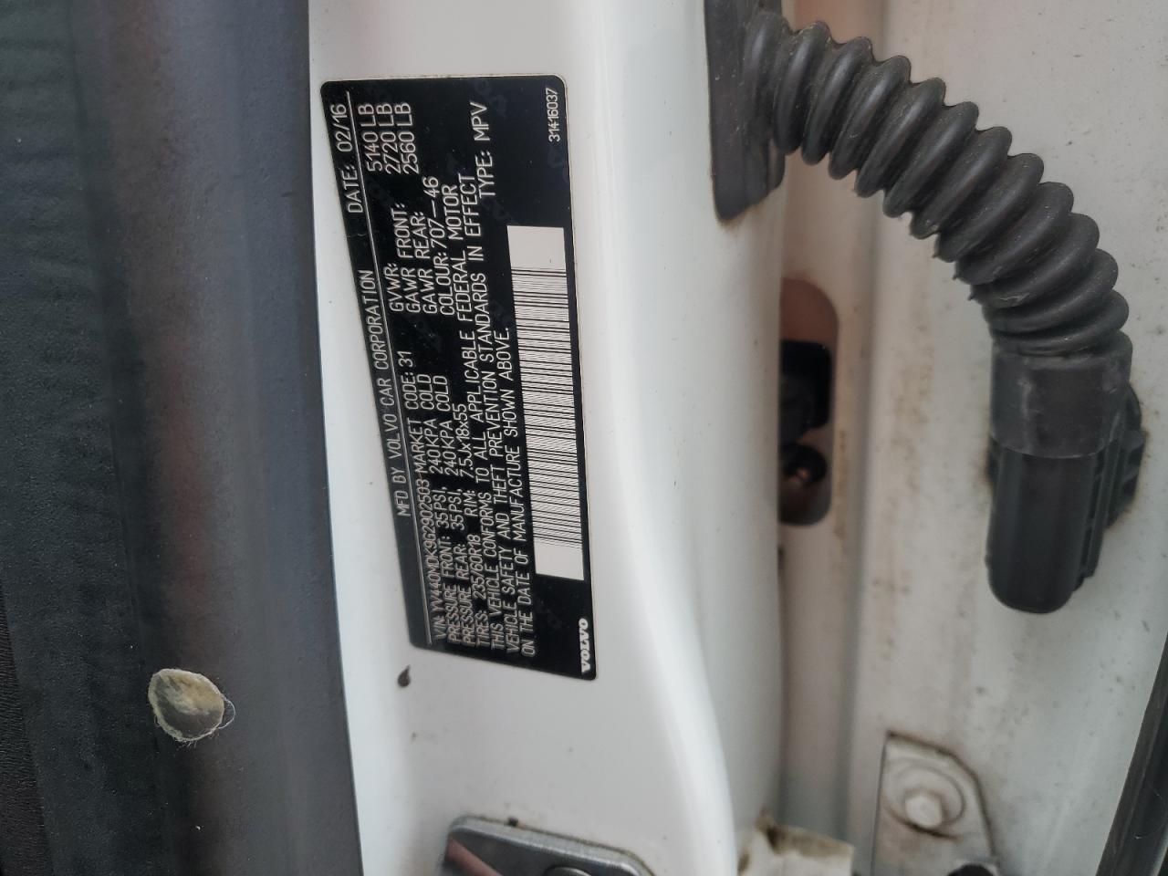 2016 Volvo Xc60 T5 Premier VIN: YV440MDK9G2902503 Lot: 93503485