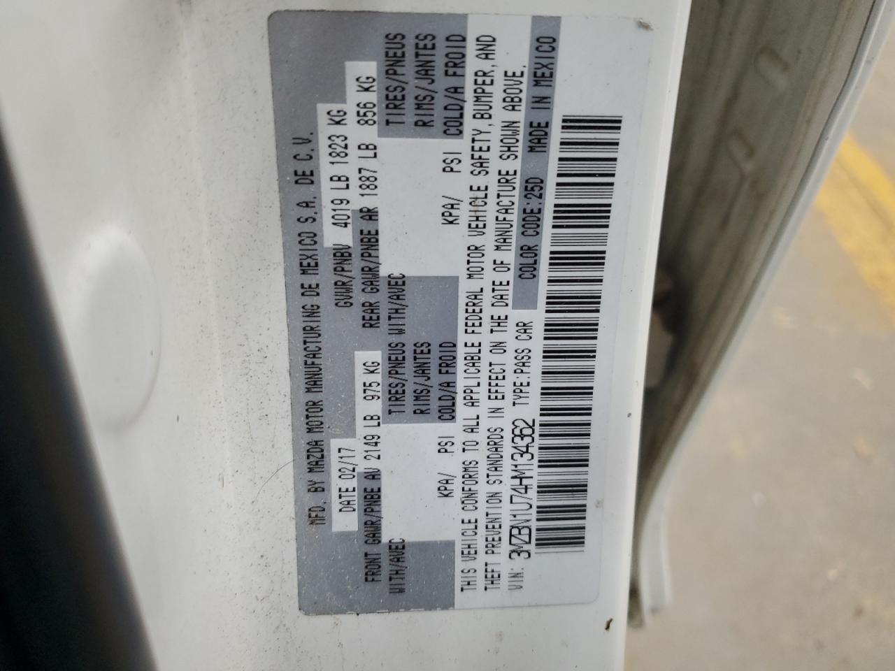 2017 Mazda 3 Sport VIN: 3MZBN1U74HM134362 Lot: 92732625