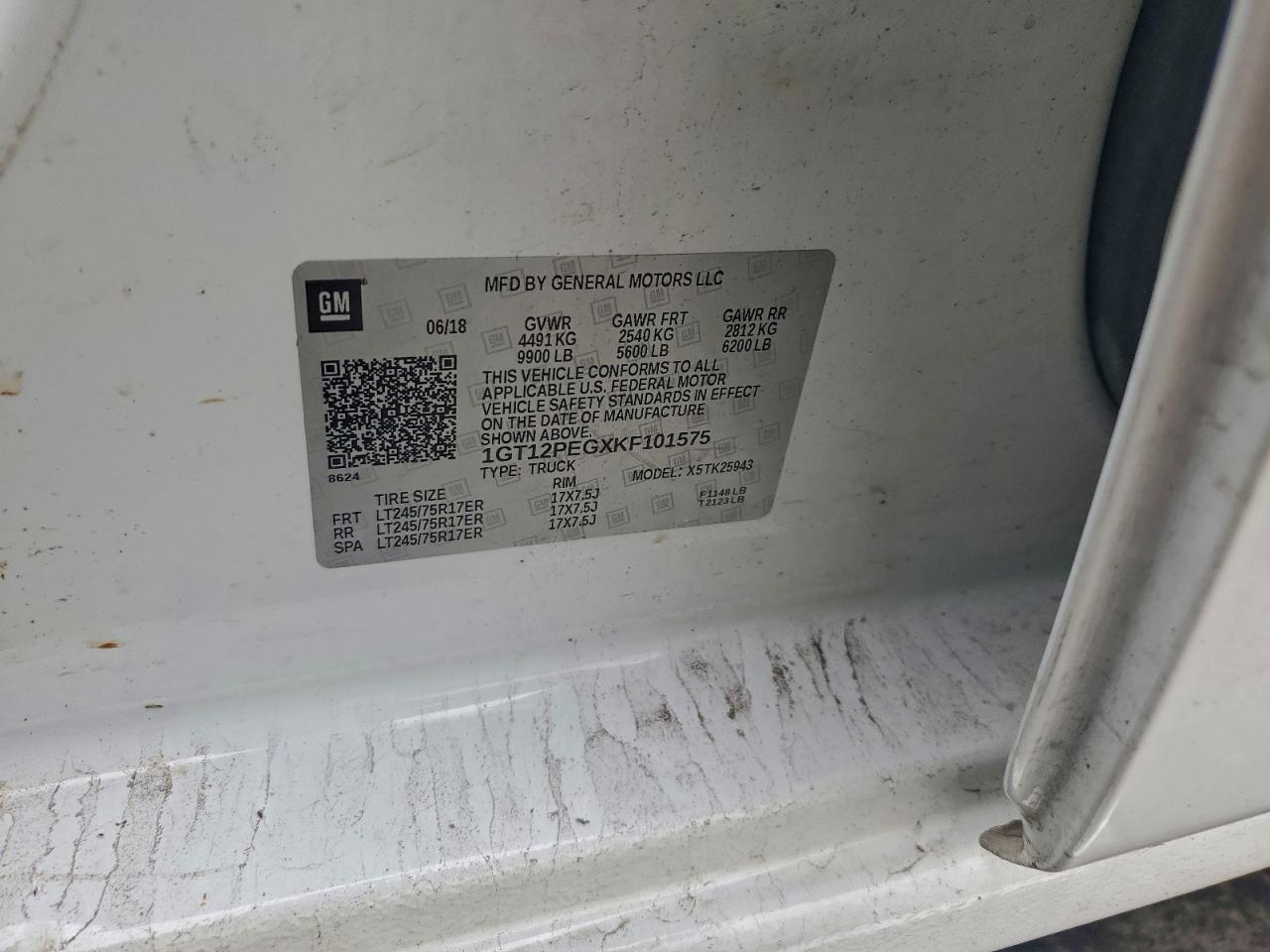 2019 GMC Sierra K2500 Sle VIN: 1GT12PEGXKF101575 Lot: 93505585