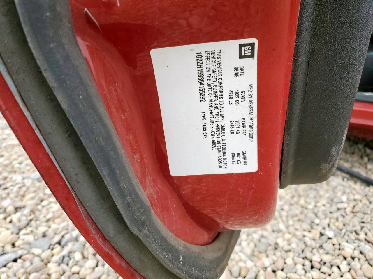 2006 Pontiac G6 Gt VIN: 1G2ZH158864155292 Lot: 93929965