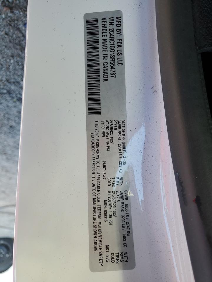 2025 Chrysler Pacifica Limited VIN: 2C4RC1GG1SR564787 Lot: 91133265