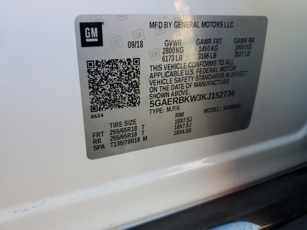 2019 Buick Enclave Essence VIN: 5GAERBKW3KJ152734 Lot: 92494215