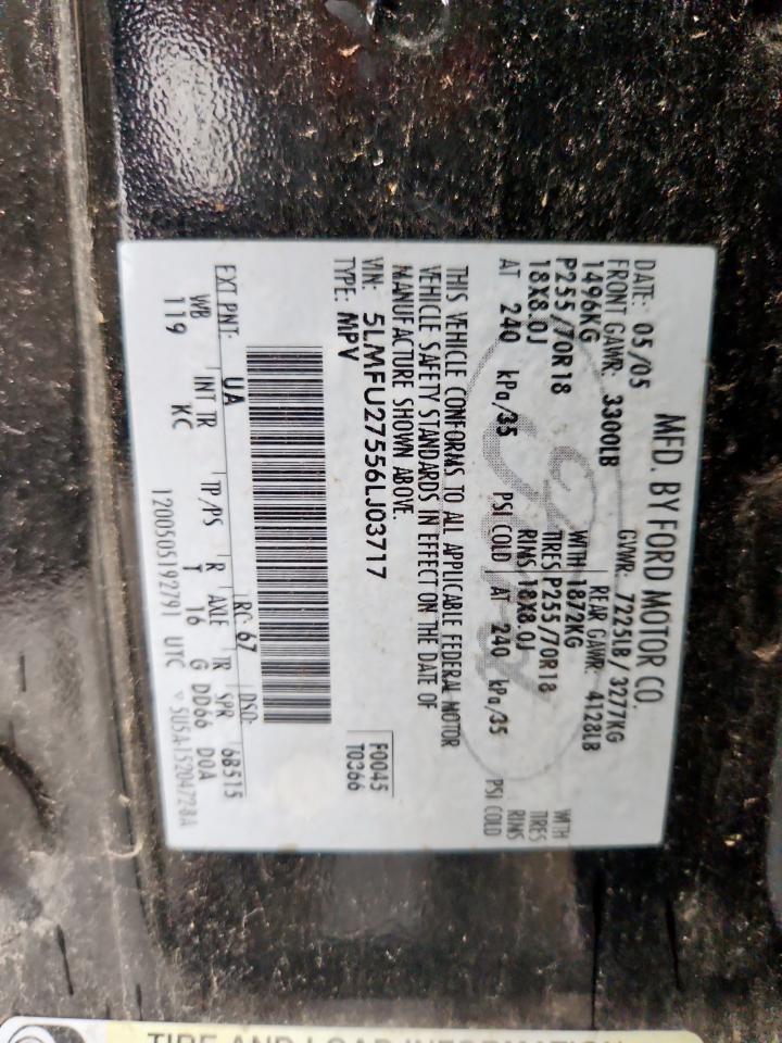 2006 Lincoln Navigator VIN: 5LMFU27556LJ03717 Lot: 93514365