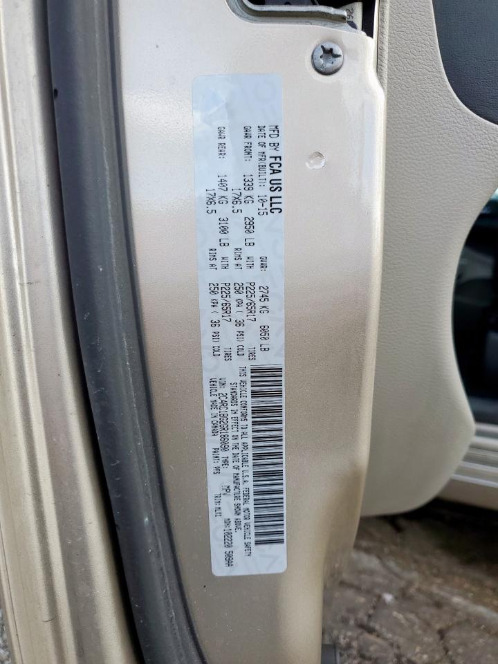 2016 Chrysler Town & Country Touring VIN: 2C4RC1BG2GR186090 Lot: 93037875