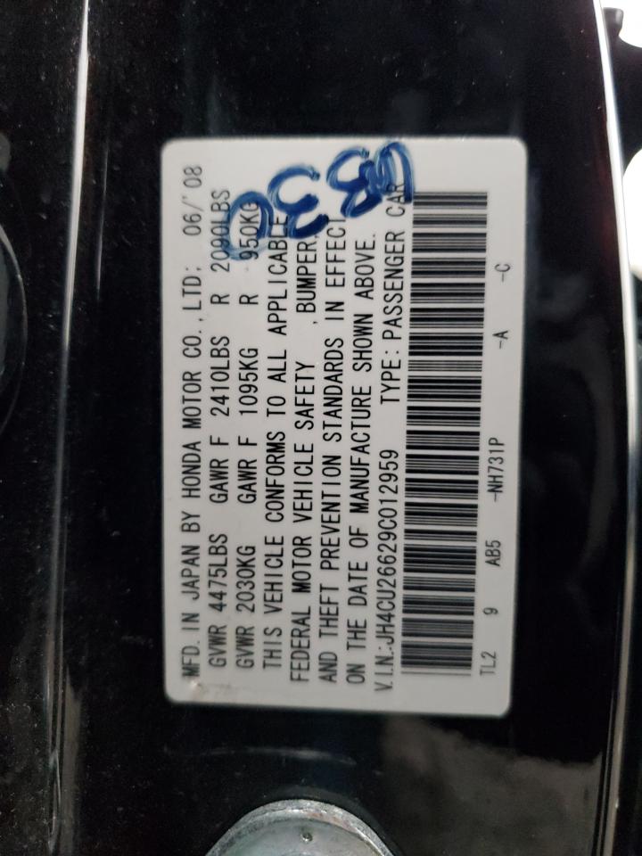 2009 Acura Tsx VIN: JH4CU26629C012959 Lot: 93595255