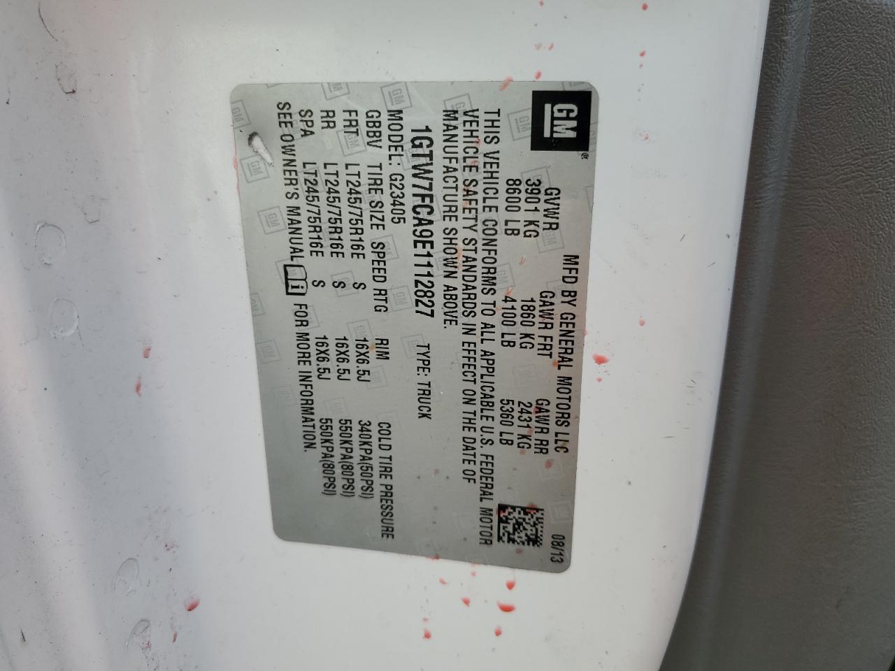 2014 GMC Savana G2500 VIN: 1GTW7FCA9E1112827 Lot: 91777205