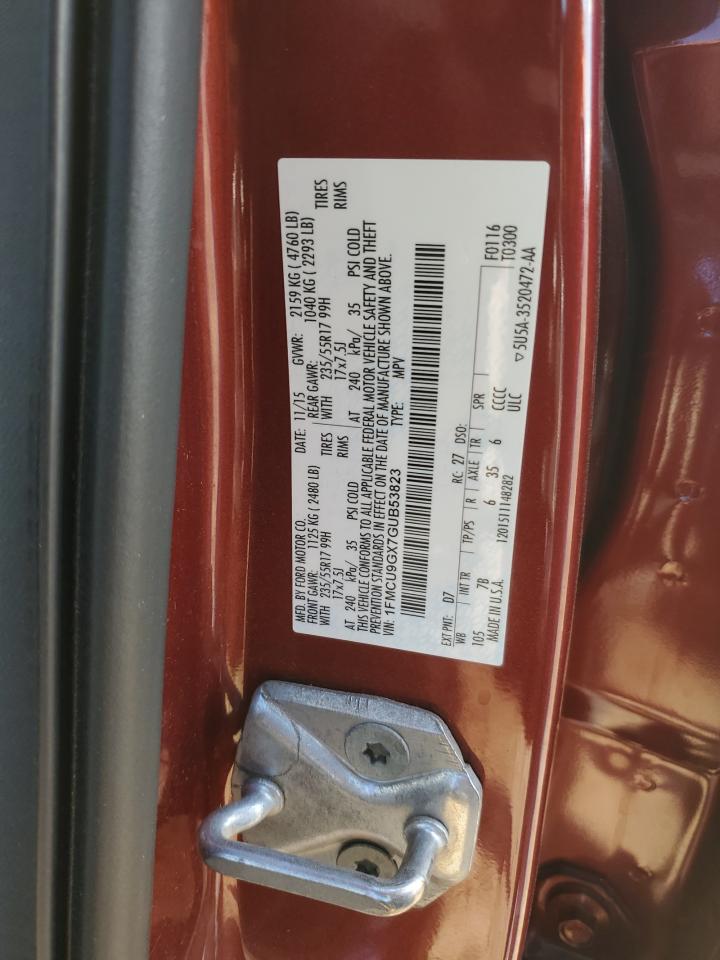 2016 Ford Escape Se VIN: 1FMCU9GX7GUB53823 Lot: 91375785