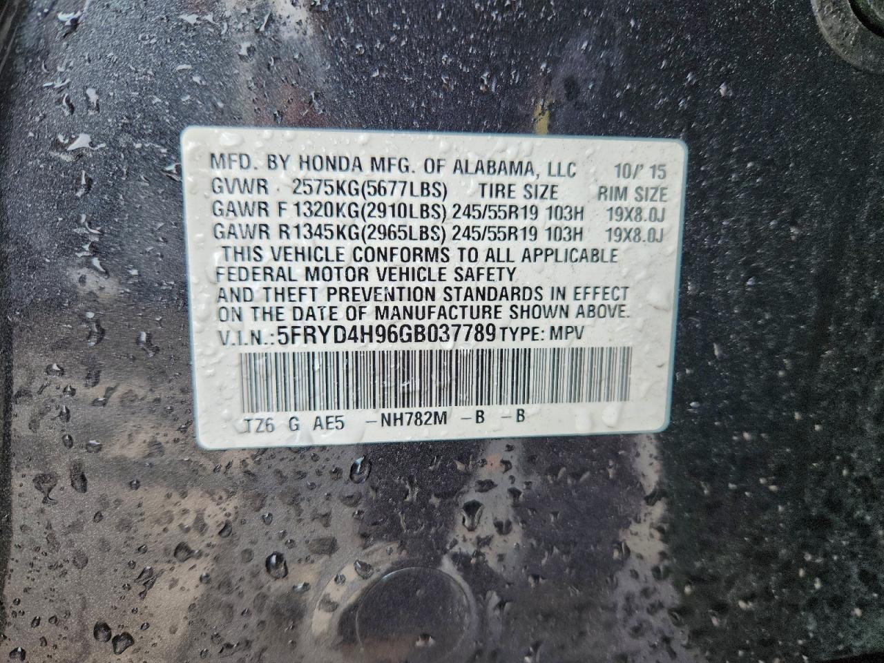 2016 Acura Mdx Advance VIN: 5FRYD4H96GB037789 Lot: 93854775