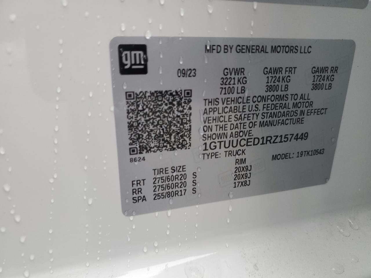 2024 GMC Sierra K1500 Elevation VIN: 1GTUUCED1RZ157449 Lot: 92710055