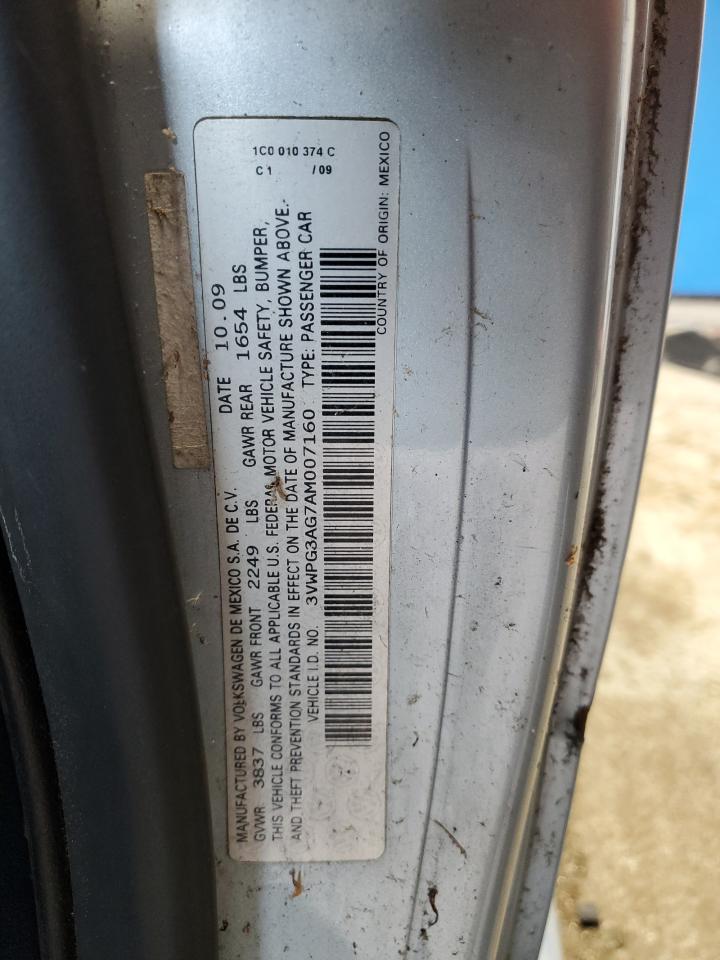 2010 Volkswagen New Beetle VIN: 3VWPG3AG7AM007160 Lot: 91888545