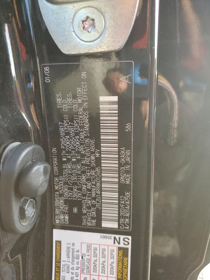 2008 Toyota 4Runner Sr5 VIN: JTEZU14R98K012685 Lot: 92707585