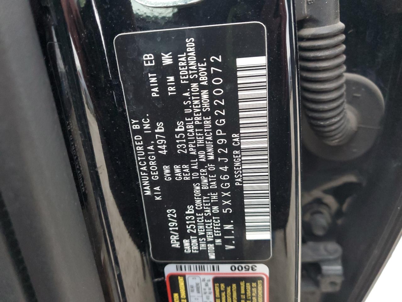 2023 Kia K5 Gt Line VIN: 5XXG64J29PG220072 Lot: 91493805