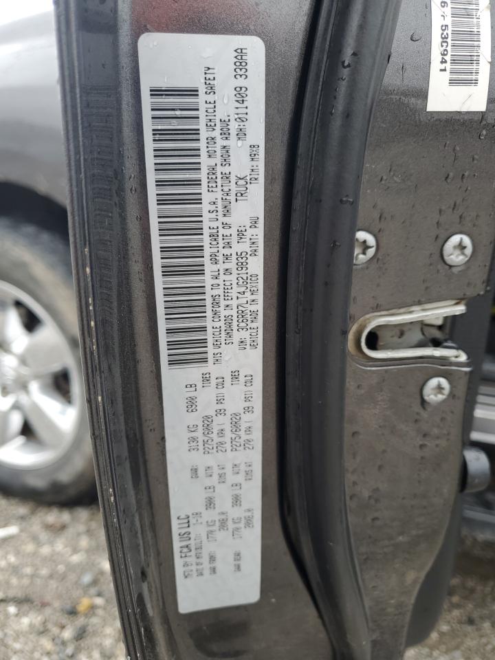 2018 Ram 1500 Slt VIN: 3C6RR7LT4JG219835 Lot: 92983025